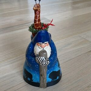 Limited-Edition Blue Safari Santa Vaillancourt Folk Art